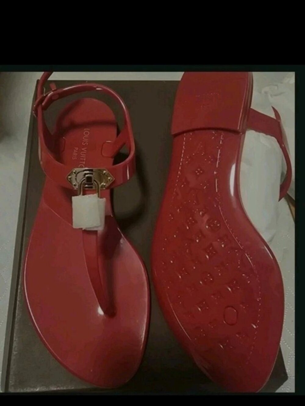 Louis Vuitton Bikini Red Sandals Size 38